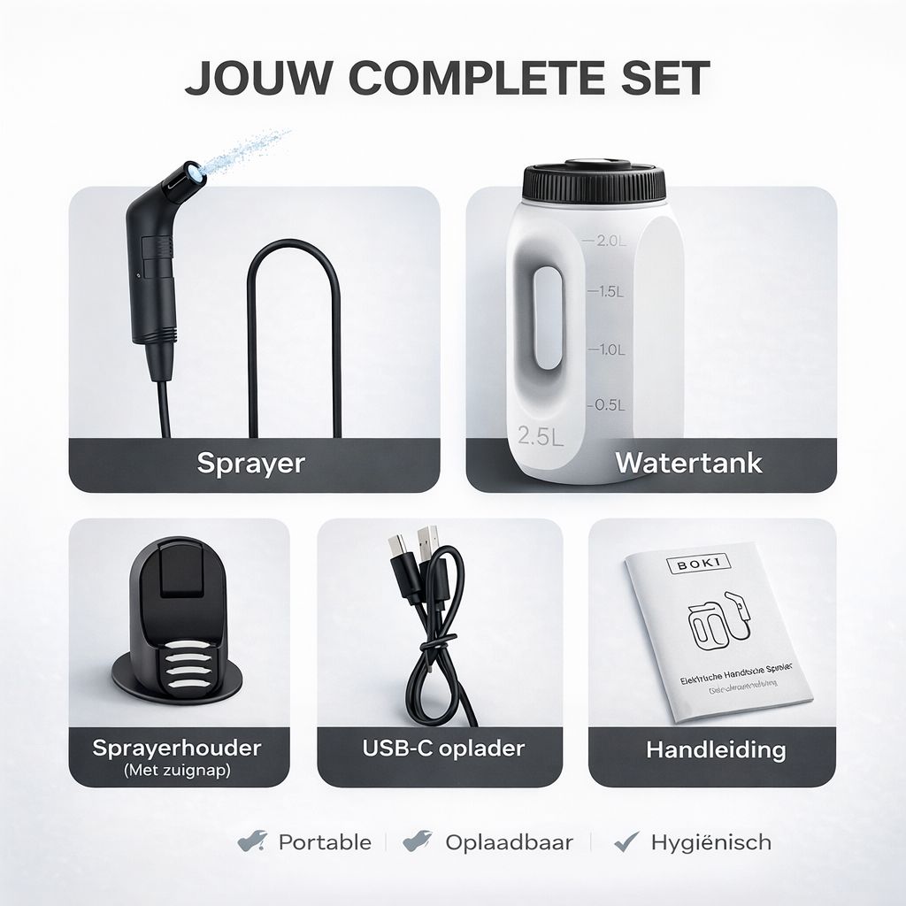 BOKI oplaadbare bidet sproeier 2,5 liter